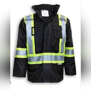 Big K Clothing Black Safety Rain Jacket